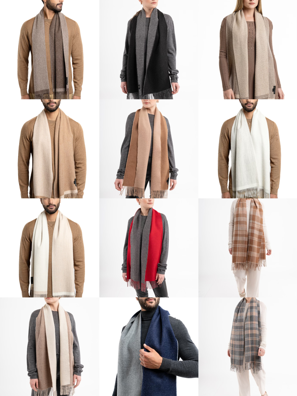 (Discontinued) Alpaca Field Classic Plaid Scarf Grey