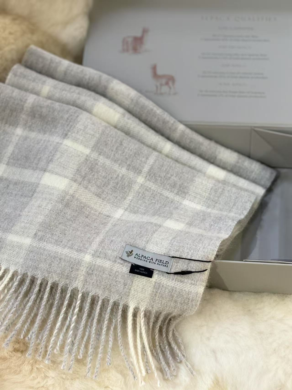 Alpaca Field Eco Plaid Scarf 4